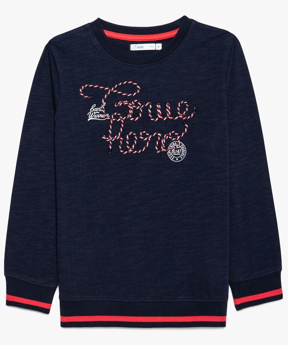 Tee-shirt à manches longues garçon avec broderie fantaisie sur l'avant vue1 - GEMO (ENFANT) - GEMO