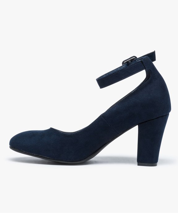 Escarpins femme à bride en suédine vue3 - GEMO(URBAIN) - GEMO