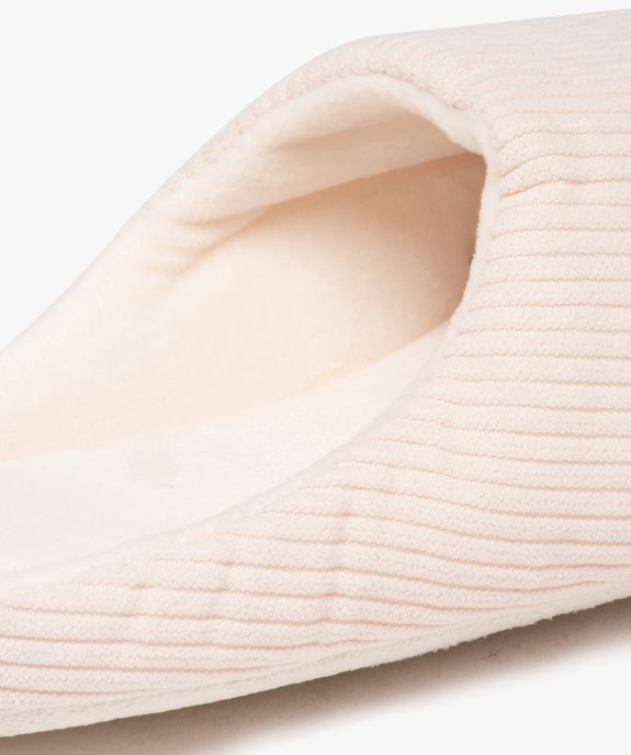 Chaussons femme mules en velours côtelé uni vue6 - GEMO(HOMWR FEM) - GEMO