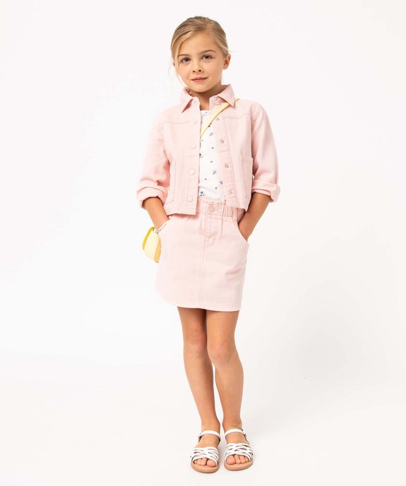 Veste fille en denim avec poches plaquées vue6 - GEMO 4G FILLE - GEMO