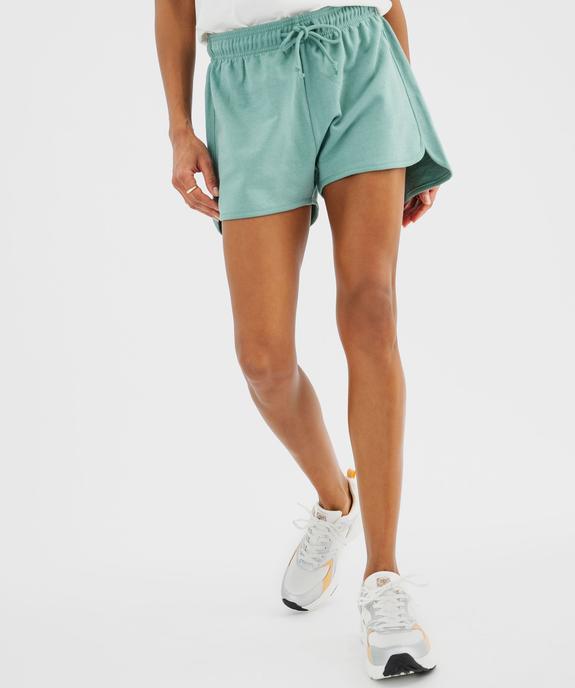 Short en maille French Terry avec taille ajustable femme vue1 - GEMO 4G FEMME - GEMO
