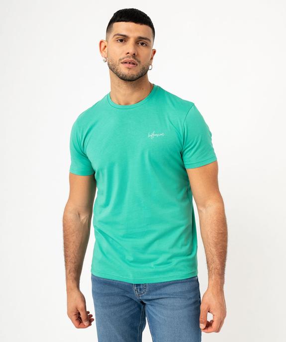 Tee-shirt manches courtes uni en coton coupe droite homme vue1 - GEMO 4G HOMME - GEMO