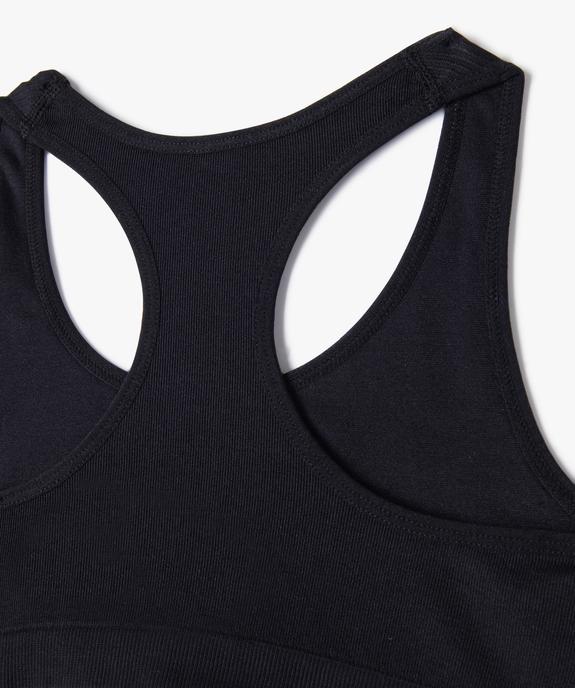 Brassière dos nageur en microfibre côtelée sans coutures fille vue2 - GEMO (JUNIOR) - GEMO