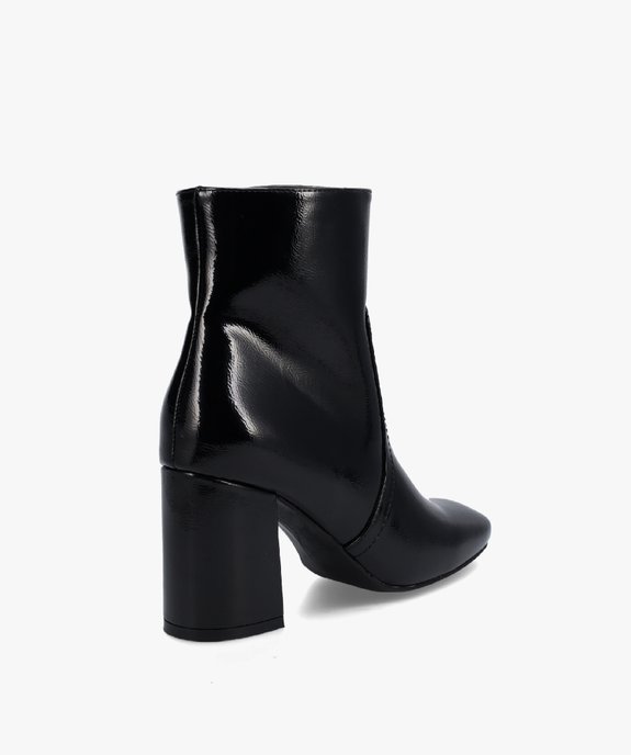 Boots femme unies et vernies à talon carré vue5 - GEMO(URBAIN) - GEMO