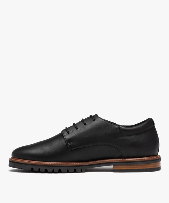 Derbies homme unis dessus cuir - Tanéo vue4 - TANEO - GEMO