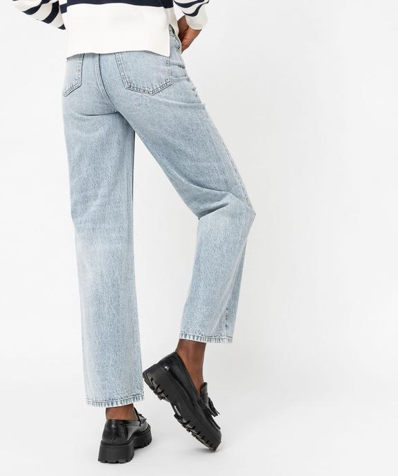 Jean wide leg taille haute délavé femme vue3 - GEMO 4G FEMME - GEMO