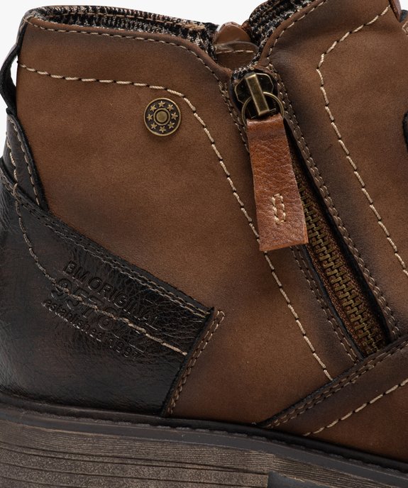 Boots homme fourrées à double zip vue6 - GEMO (CASUAL) - GEMO