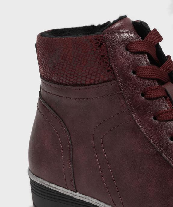 Boots confort avec talon compensé et doublure chaude femme vue6 - HOBIZ - GEMO