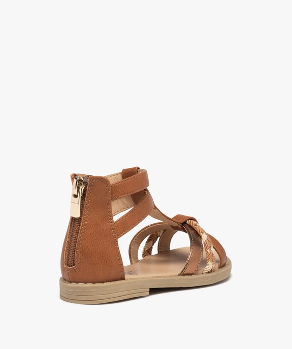 Sandales fille zippées à tige montante et brides métallisées vue4 - GEMO (ENFANT) - GEMO