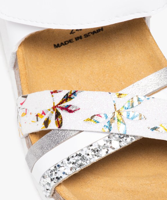 Sandales fille à motifs et à brides contrastées à paillettes   vue6 - GEMO 4G FILLE - GEMO