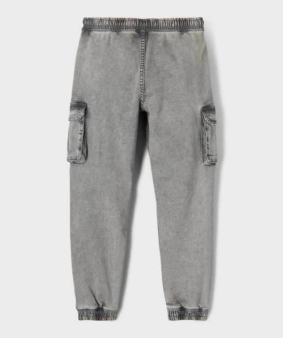 Jean slim cargo en denim extensible délavée garçon vue3 - GEMO 4G GARCON - GEMO
