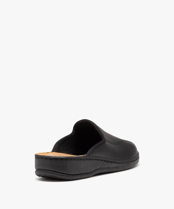 Chaussons homme mules en cuir uni vue4 - GEMO 4G HOMME - GEMO