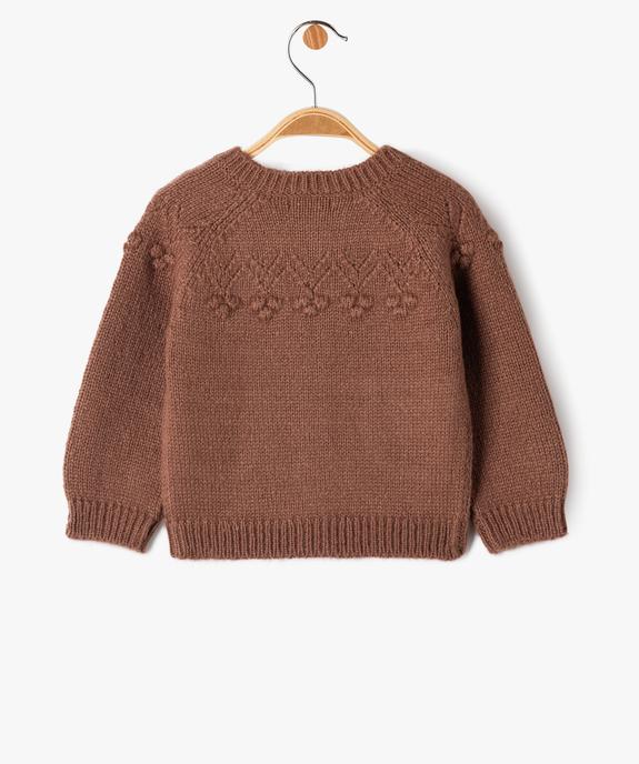 Gilet en maille avec poches bébé fille - LuluCastagnette vue3 - LULUCASTAGNETTE - GEMO