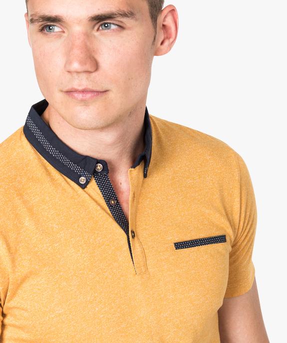 Tee-shirt à manches courtes col polo à liserés fantaisie vue2 - GEMO (HOMME) - GEMO