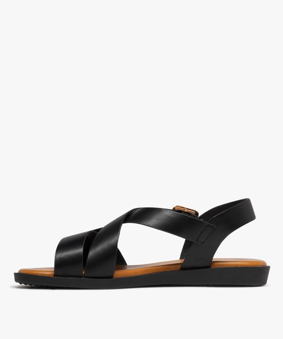 Sandales à larges brides croisées et semelle contrastantes femme vue3 - VALENTINA BALDA - GEMO
