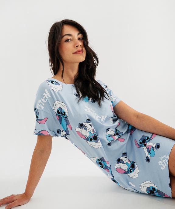 Chemise de nuit manches courtes à motifs Stitch femme - Disney vue1 - LILO & STITCH - GEMO