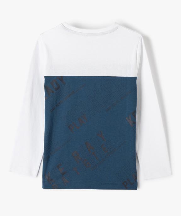 Tee-shirt garçon à manches longues bicolore vue3 - GEMO (ENFANT) - GEMO