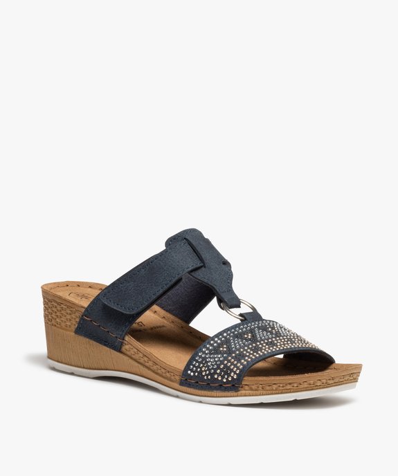 Mules femme confort à strass et bride ajustable vue2 - GEMO (CONFORT) - GEMO