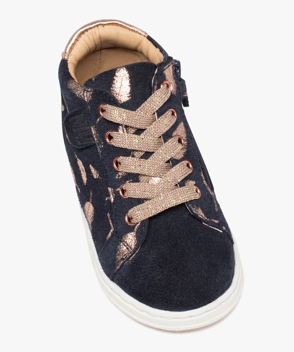 Tennis bébé fille zippées dessus cuir motif feuilles – NA! vue5 - NA! - GEMO