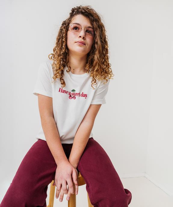 Tee-shirt manches courtes avec motif XXL dans le dos fille vue1 - GEMO 4G FILLE - GEMO