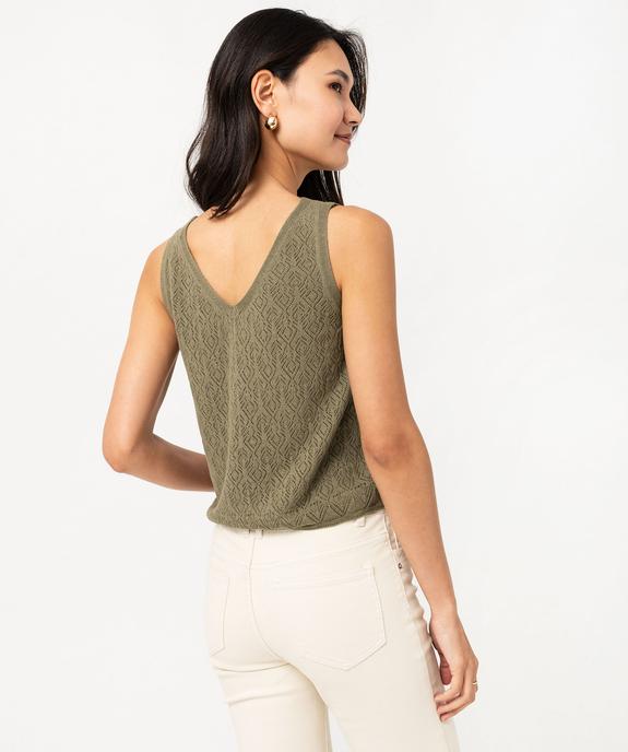 Débardeur en maille ajourée femme vue3 - GEMO 4G FEMME - GEMO