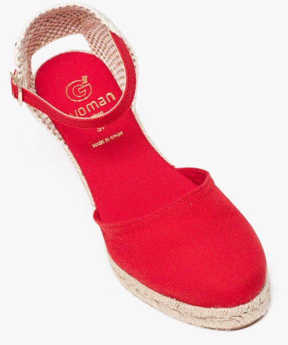 Sandales femme en toile et talon compensé en corde vue5 - GEMO(URBAIN) - GEMO