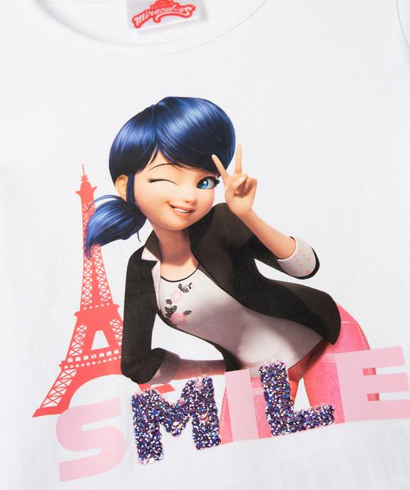 Tee-shirt fille avec motif et sequins brodés - Miraculous vue2 - MIRACULOUS - GEMO