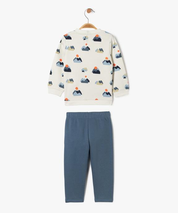 Ensemble 2 pièces sweat et pantalon en molleton bébé garçon vue4 - GEMO 4G BEBE - GEMO