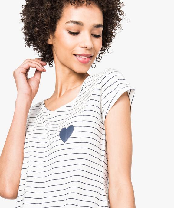Haut de pyjama à manches courtes vue2 - GEMO(HOMWR FEM) - GEMO