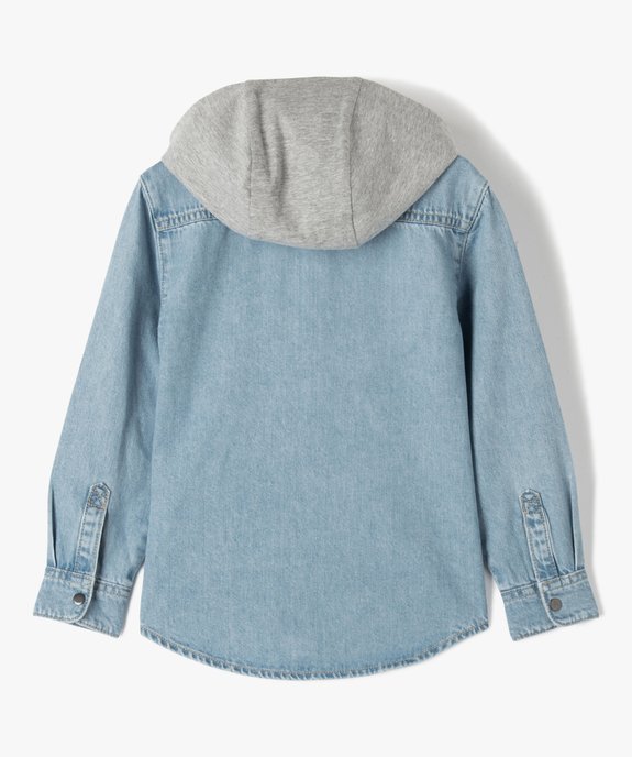 Chemise en jean garçon avec capuche jersey amovible vue4 - GEMO (ENFANT) - GEMO