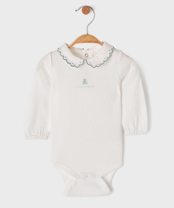 Body à manches longues avec col Claudine bébé fille - LuluCastagnette vue1 - LULUCASTAGNETTE - GEMO