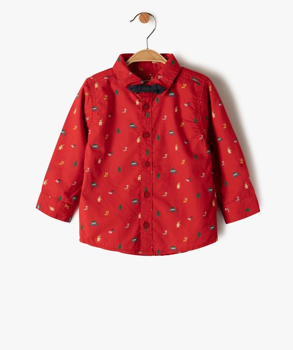 Chemise bébé garçon spéciale Noël avec nœud papillon vue1 - GEMO(BEBE DEBT) - GEMO