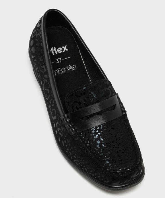 Mocassins confort en suédine à talon compensé femme - g'flex vue5 - G'FLEX - GEMO