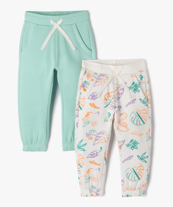 Jogging en molleton doux bébé fille (lot de 2) vue1 - GEMO(BEBE DEBT) - GEMO