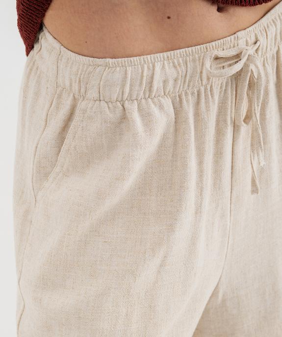 Short ample en viscose et lin femme vue2 - GEMO 4G FEMME - GEMO