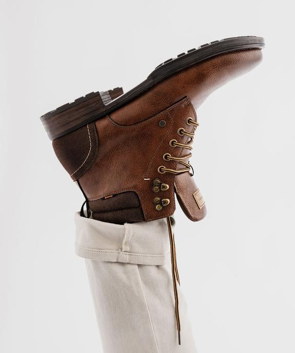 Boots à col matelassée, lacets et zip homme vue1 - MARIO BALDANO - GEMO