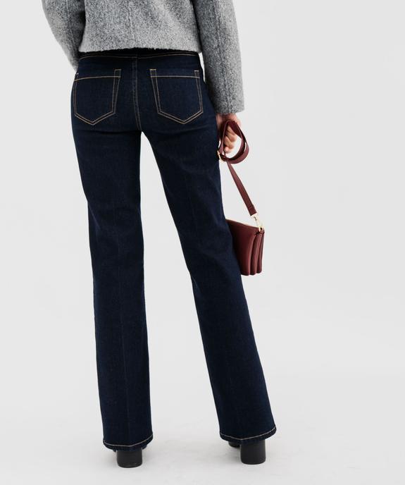 Jean flare taille haute à plis et poches plaquées femme vue3 - GEMO(FEMME PAP) - GEMO
