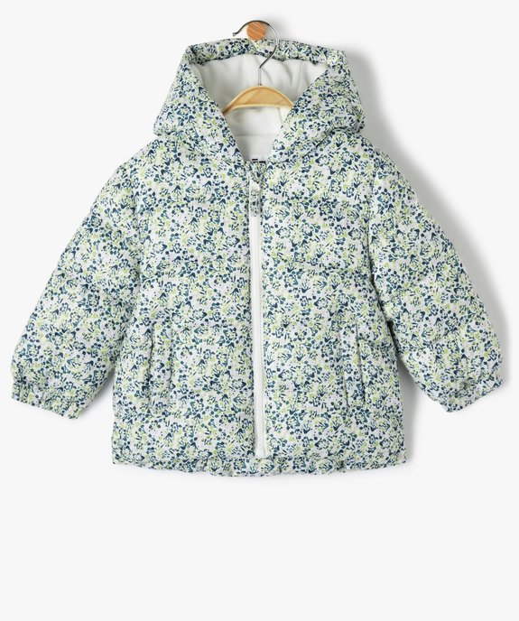 Blouson bébé fille matelassé à motifs fleuris avec doublure chaude vue1 - GEMO 4G BEBE - GEMO