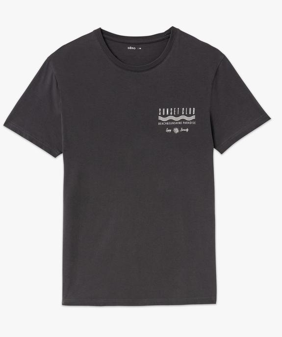 Tee-shirt à manches courtes avec motif poitrine homme vue4 - GEMO (HOMME) - GEMO