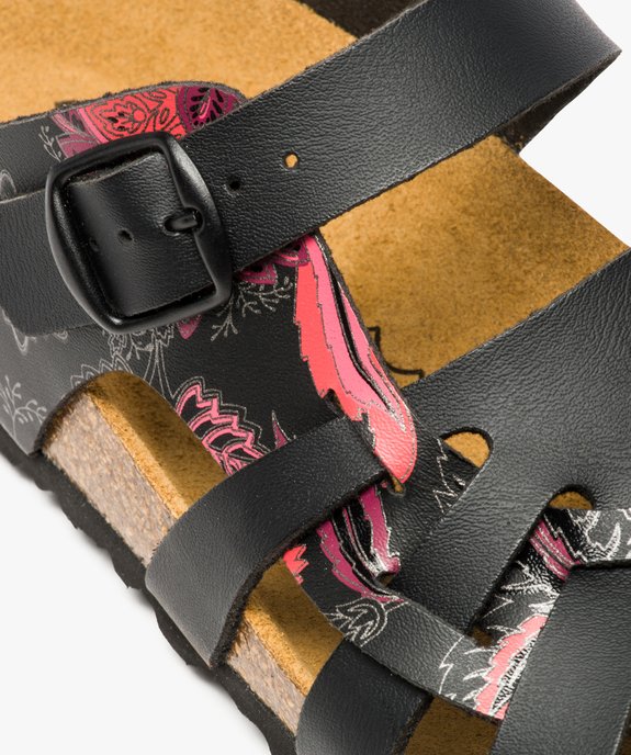 Mules femme à talon plat et bride ajustable imprimée vue6 - GEMO (CASUAL) - GEMO
