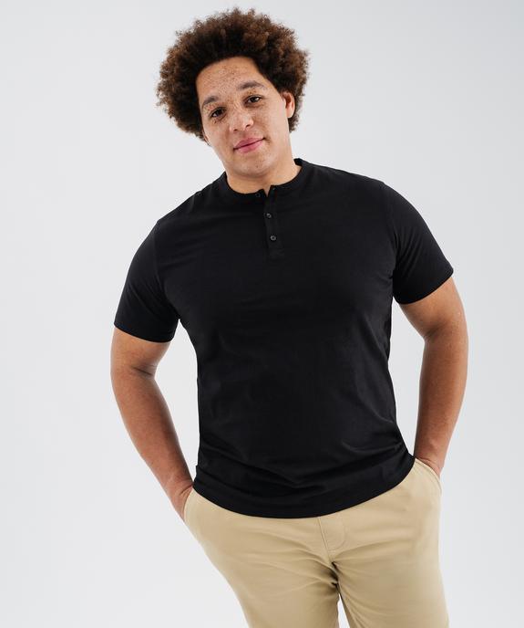 Tee-shirt manches courtes col tunisien homme vue5 - GEMO 4G HOMME - GEMO