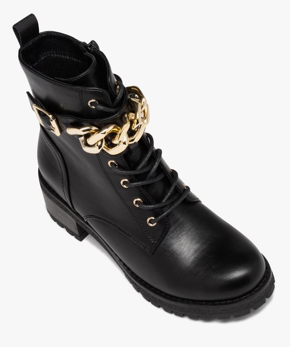 Boots fille unies à talon carré avec chaîne fantaisie vue5 - GEMO (ENFANT) - GEMO