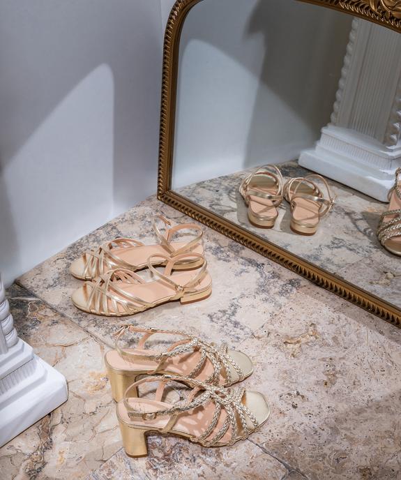 Sandales à talon avec brides tressées femme vue6 - FOLLOW ME - GEMO
