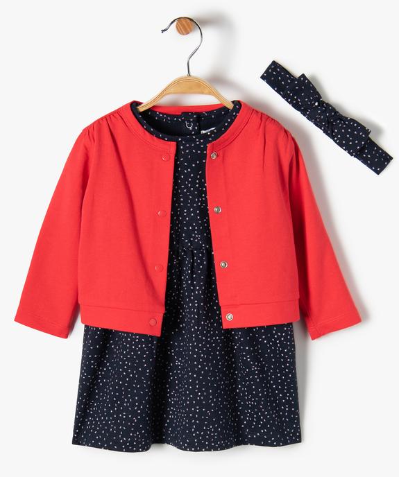 Ensemble bébé fille 2 pièces : robe + gilet vue1 - GEMO(BEBE DEBT) - GEMO