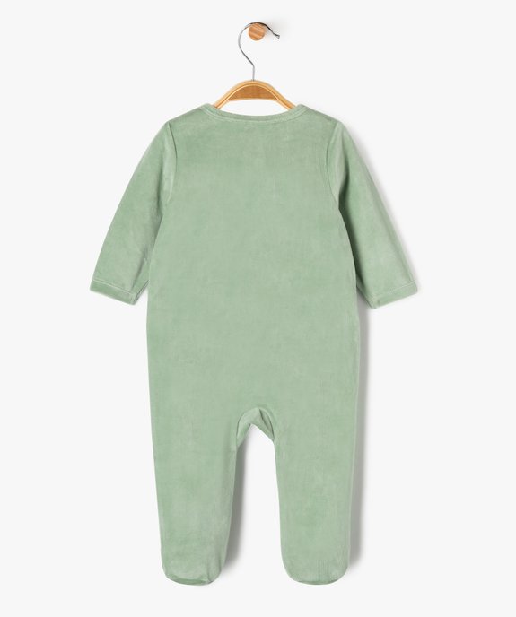 Pyjama en velours ouverture devant à motif chat bébé fille vue5 - GEMO 4G BEBE - GEMO