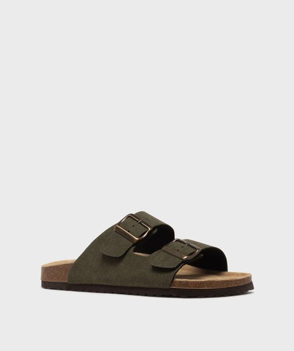 Mules à larges brides avec semelle intérieure cuir homme - Urban Steps vue2 - URBAN STEPS - GEMO