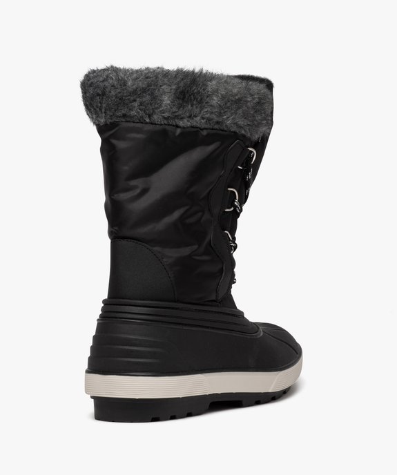 Après-ski femme unis à col fourré et à lacets vue4 - SANS MARQUE - GEMO