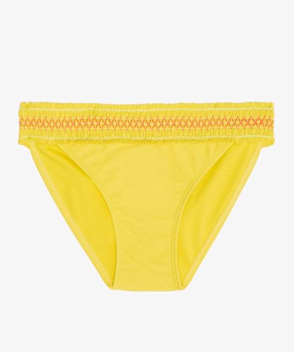 Slip de bain fille avec taille smockée fantaisie vue1 - GEMO (JUNIOR) - GEMO