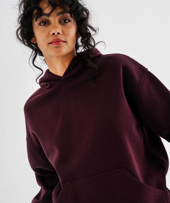 Sweat à capuche en molleton uni femme vue2 - GEMO 4G FEMME - GEMO
