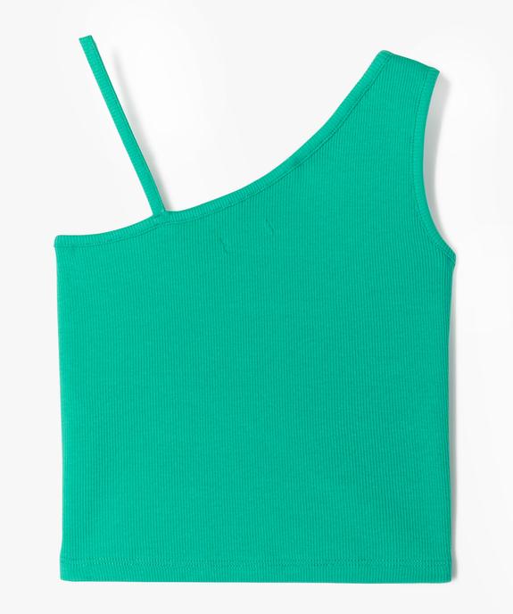 Débardeur asymétrique en coton côtelé fille vue3 - GEMO (ENFANT) - GEMO